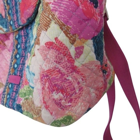Vera Bradley Superbloom Change It Up Backpack Bookbag Pink Floral School Quilted - Picture 4 of 10